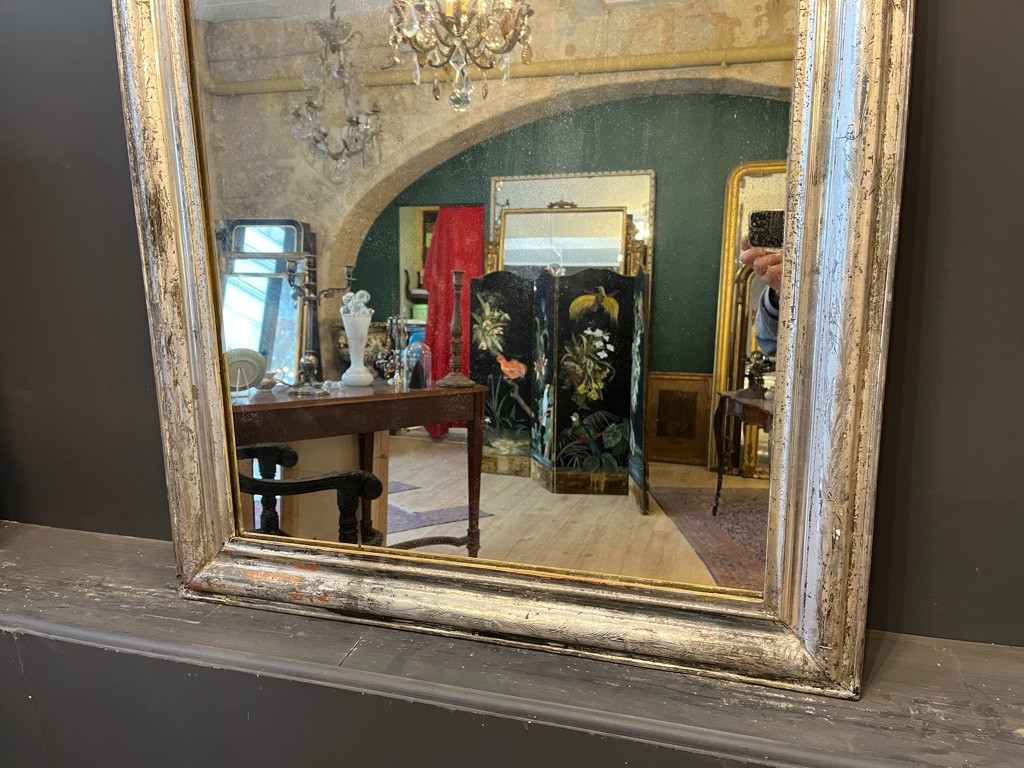 Louis Philippe Silver Mirror 121 X 84 Cm-photo-4
