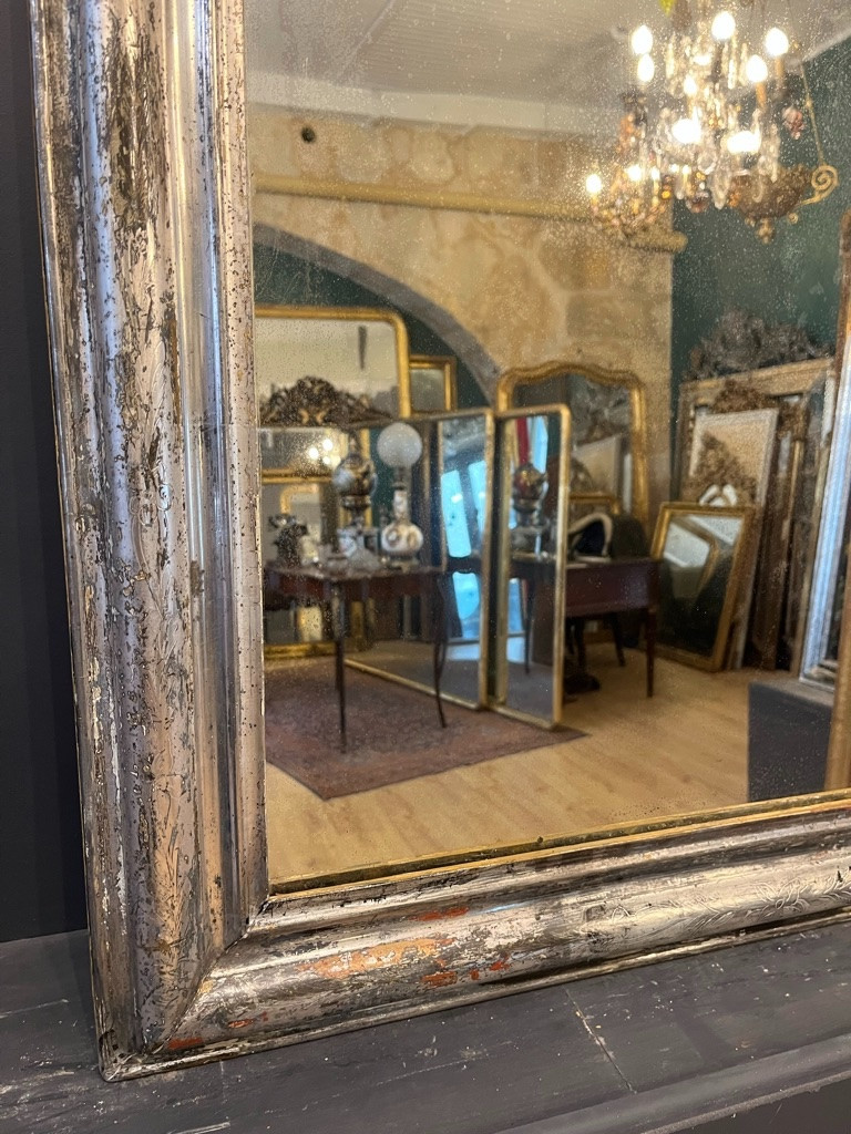 Louis Philippe Silver Mirror 121 X 84 Cm-photo-5