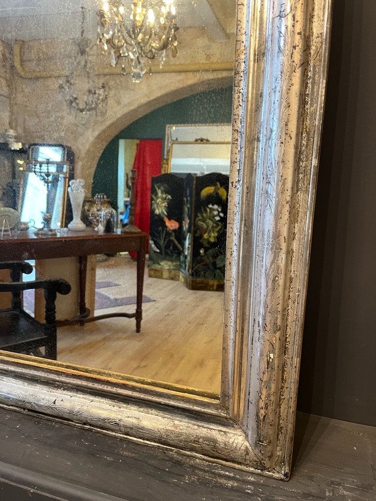 Louis Philippe Silver Mirror 121 X 84 Cm-photo-7