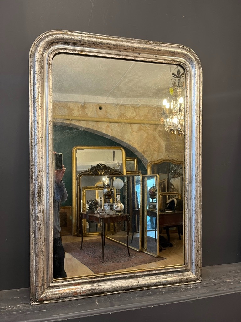 Louis Philippe Silver Mirror 121 X 84 Cm