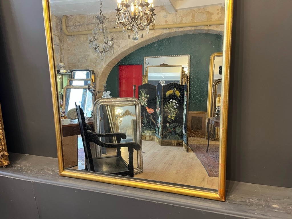 19th Century Gilt Bistro Mirror With Mercury Glass, 168 X 85 Cm-photo-7