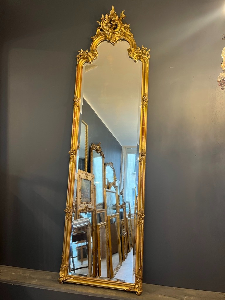 Grand miroir d'entre-deux 1900 214 X 61 CM-photo-2