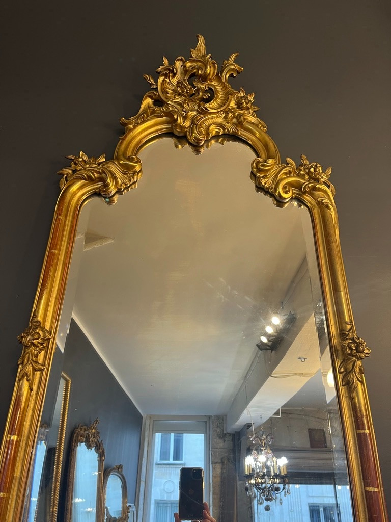 Grand miroir d'entre-deux 1900 214 X 61 CM-photo-3