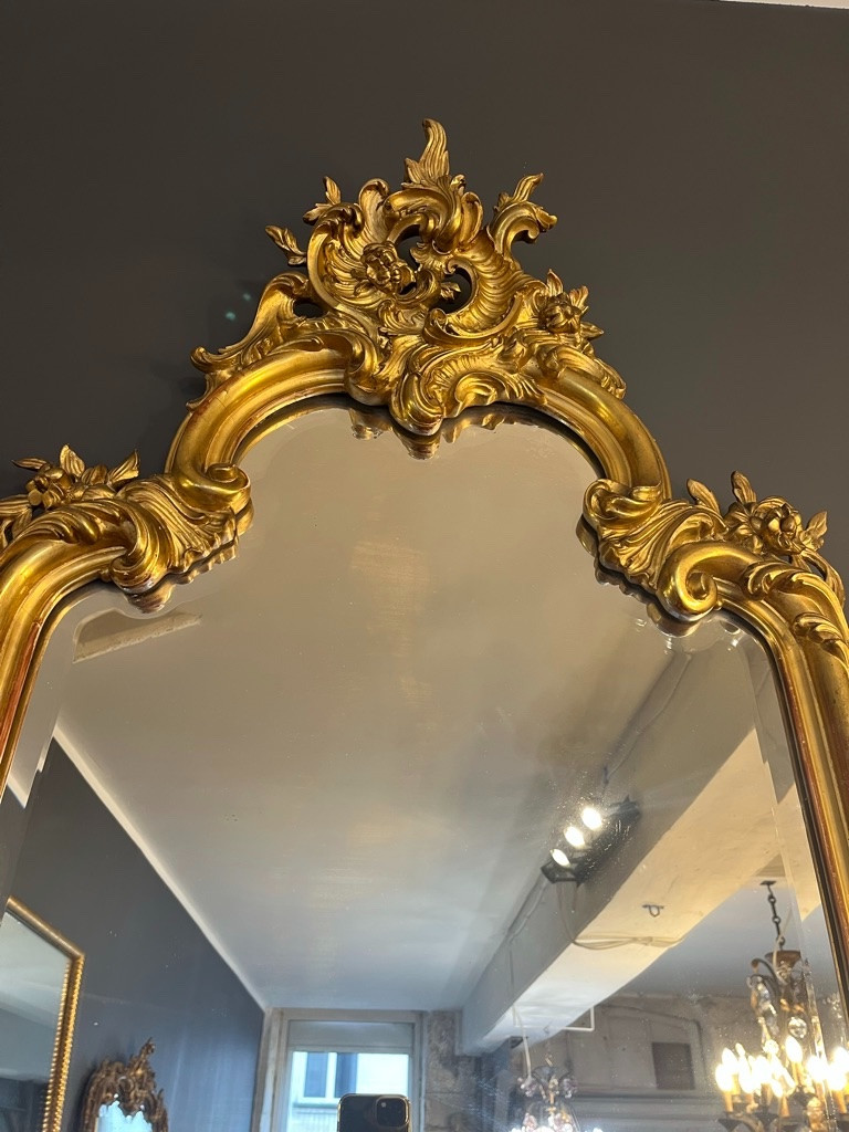 Grand miroir d'entre-deux 1900 214 X 61 CM-photo-1
