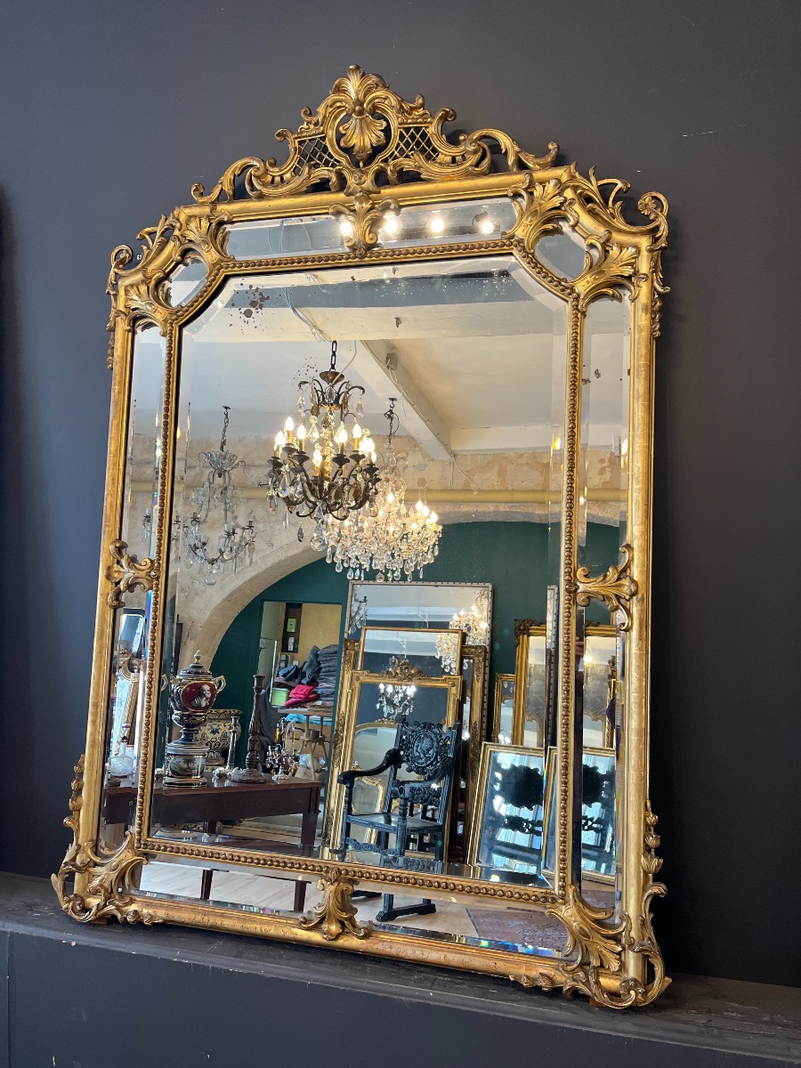 Grand miroir à parecloses  Napoléon III 180 X 129 CM-photo-2