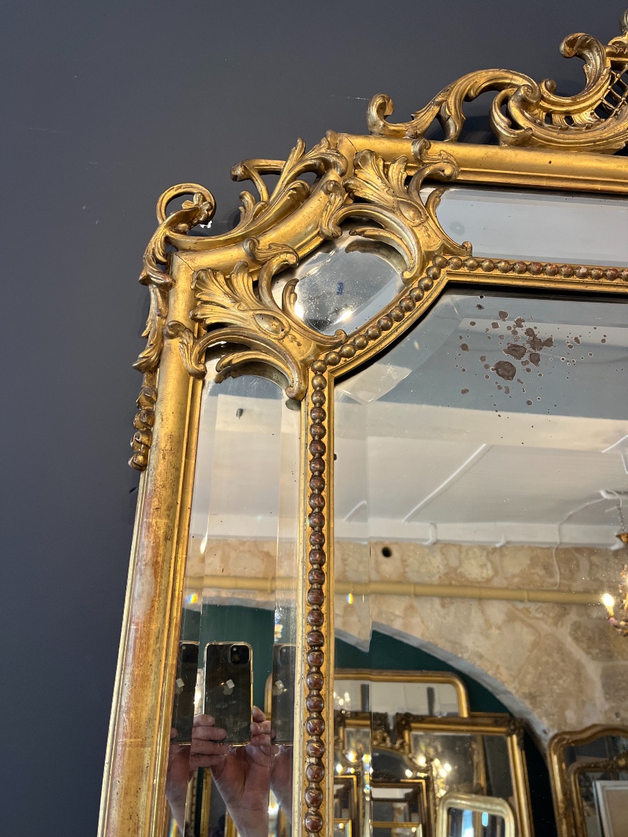 Grand miroir à parecloses  Napoléon III 180 X 129 CM-photo-5