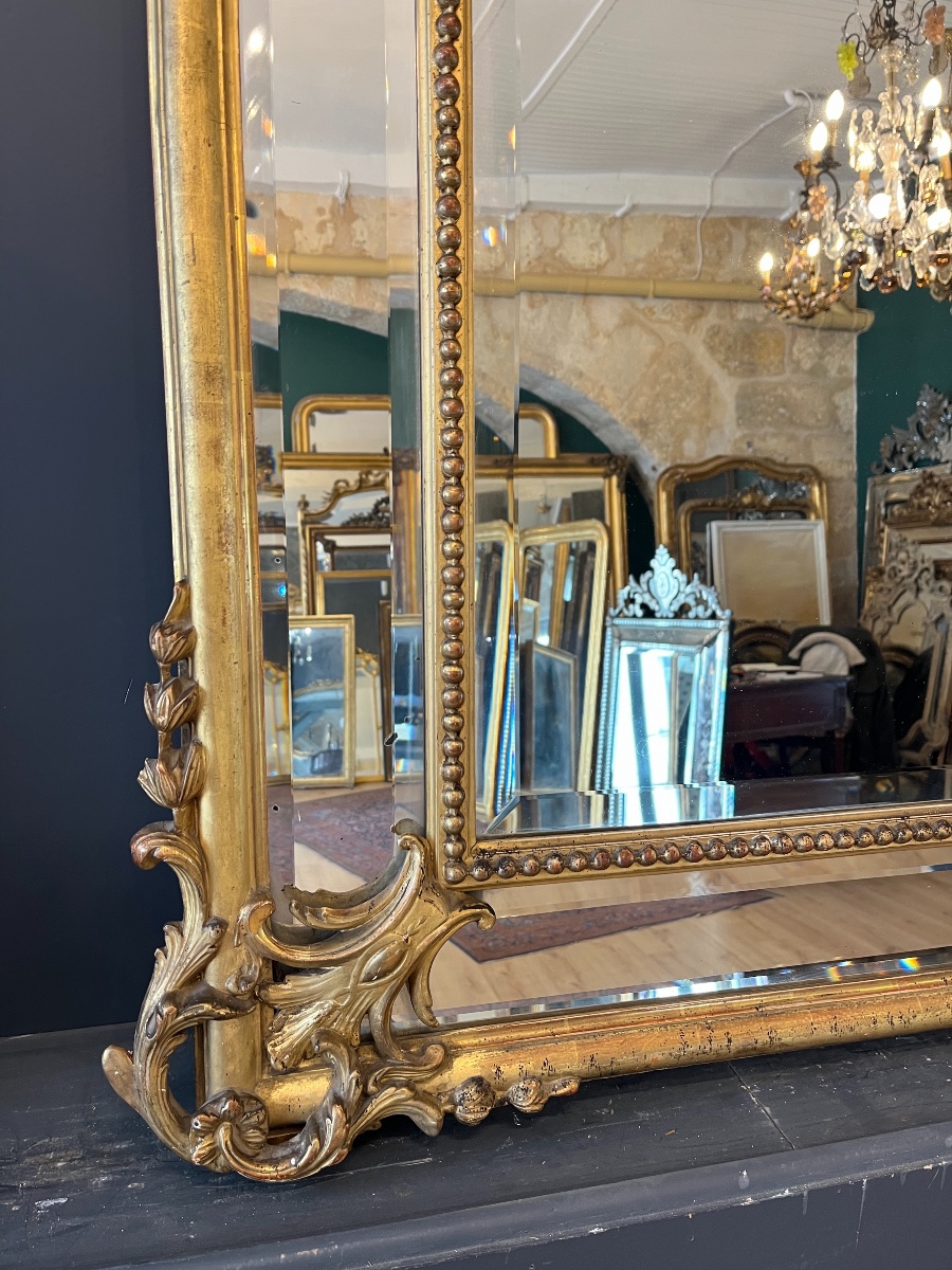 Grand miroir à parecloses  Napoléon III 180 X 129 CM-photo-7