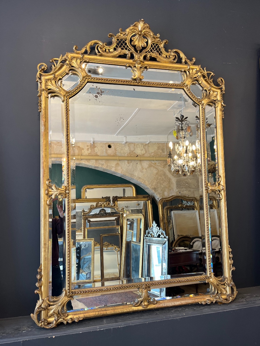 Grand miroir à parecloses  Napoléon III 180 X 129 CM