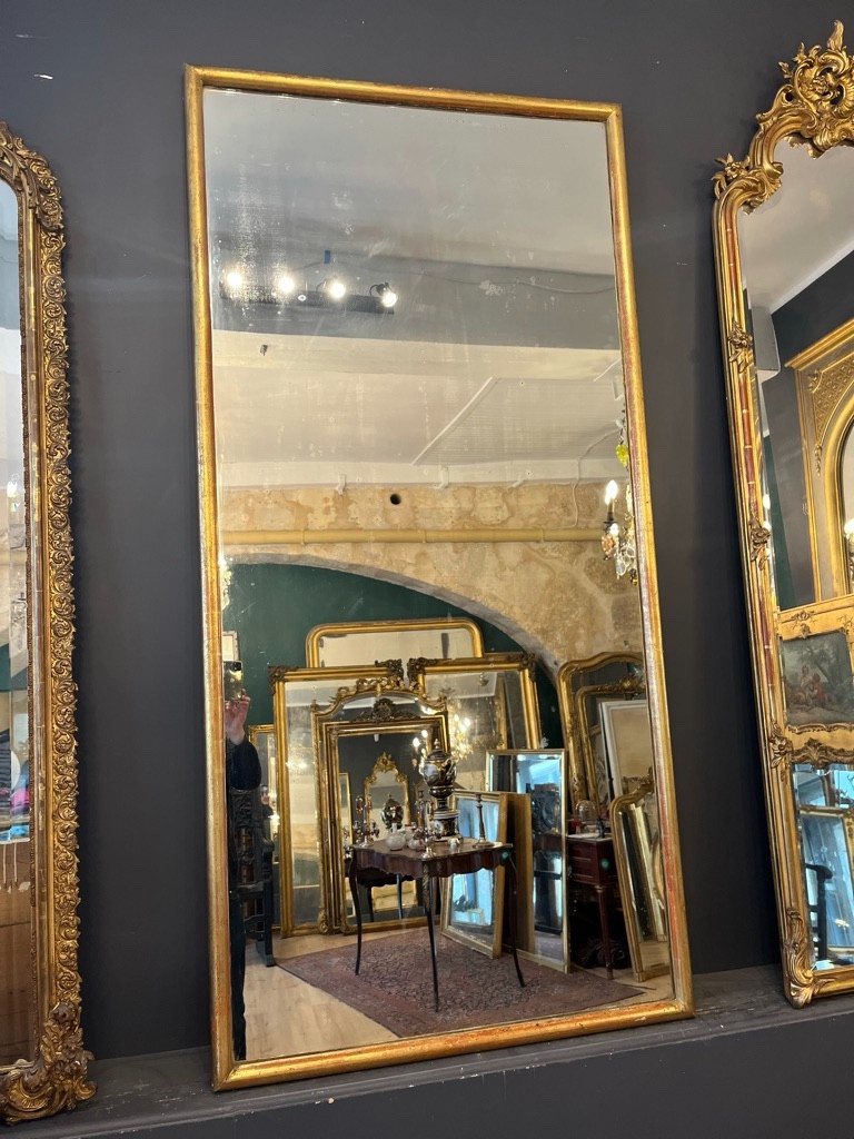 Large 19th Century Bistro Mirror 191 X 93 Cm-photo-2