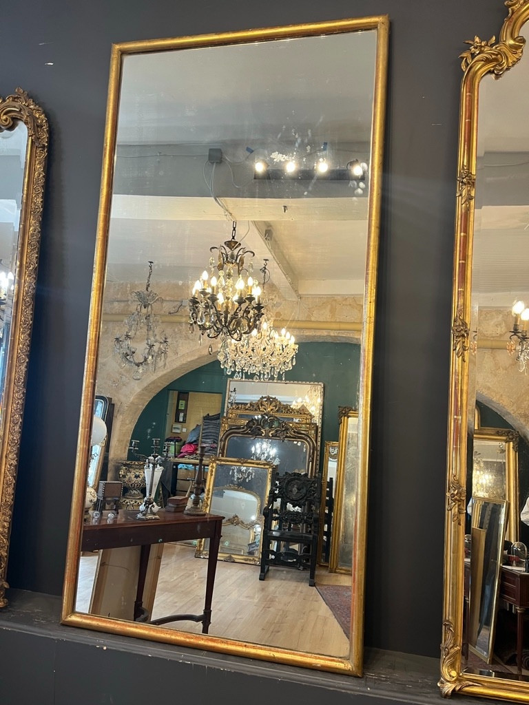Large 19th Century Bistro Mirror 191 X 93 Cm