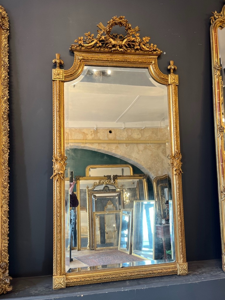 Late 19th Century Louis XVI Style Mirror 161 X 102 Cm-photo-2