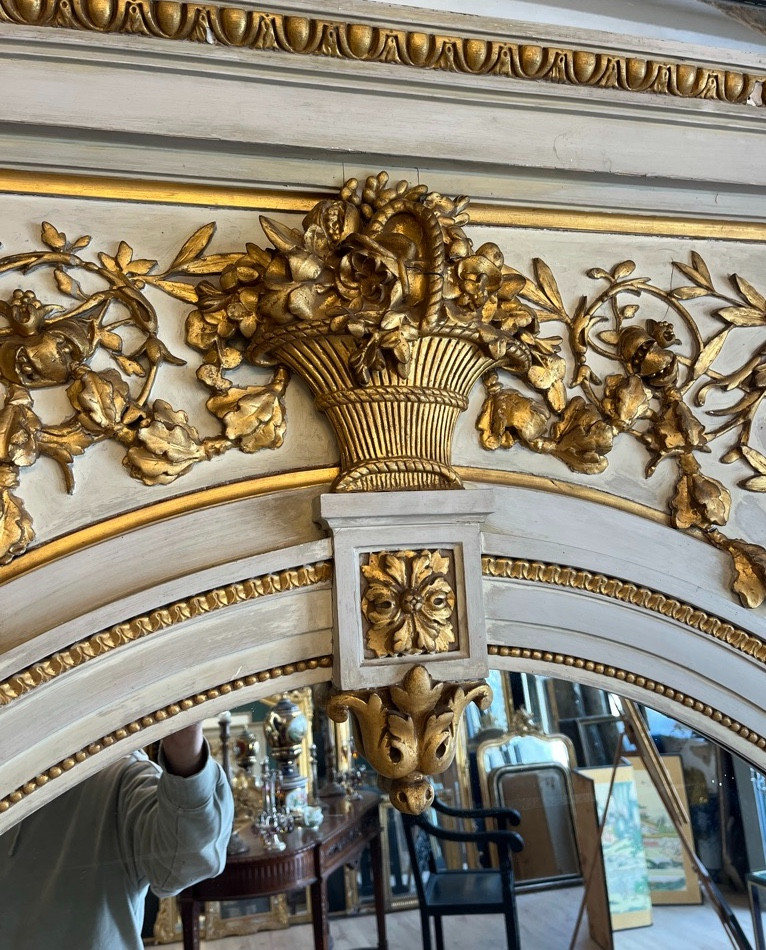 Very Large Woodwork Mirror 1900-photo-4
