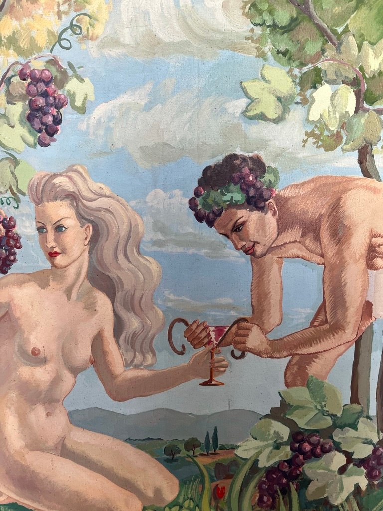 grande huile sur toile par Georges Libet -photo-1