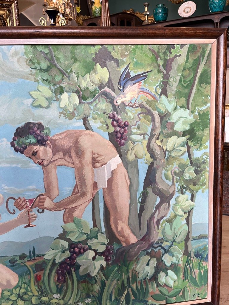 grande huile sur toile par Georges Libet -photo-7
