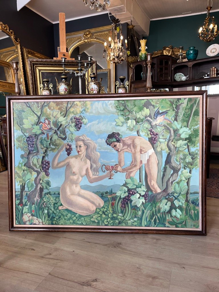 grande huile sur toile par Georges Libet 