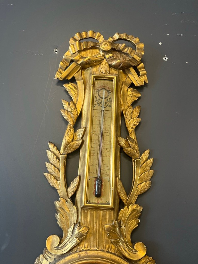 Louis XVI Barometer In Gilded Wood -photo-3