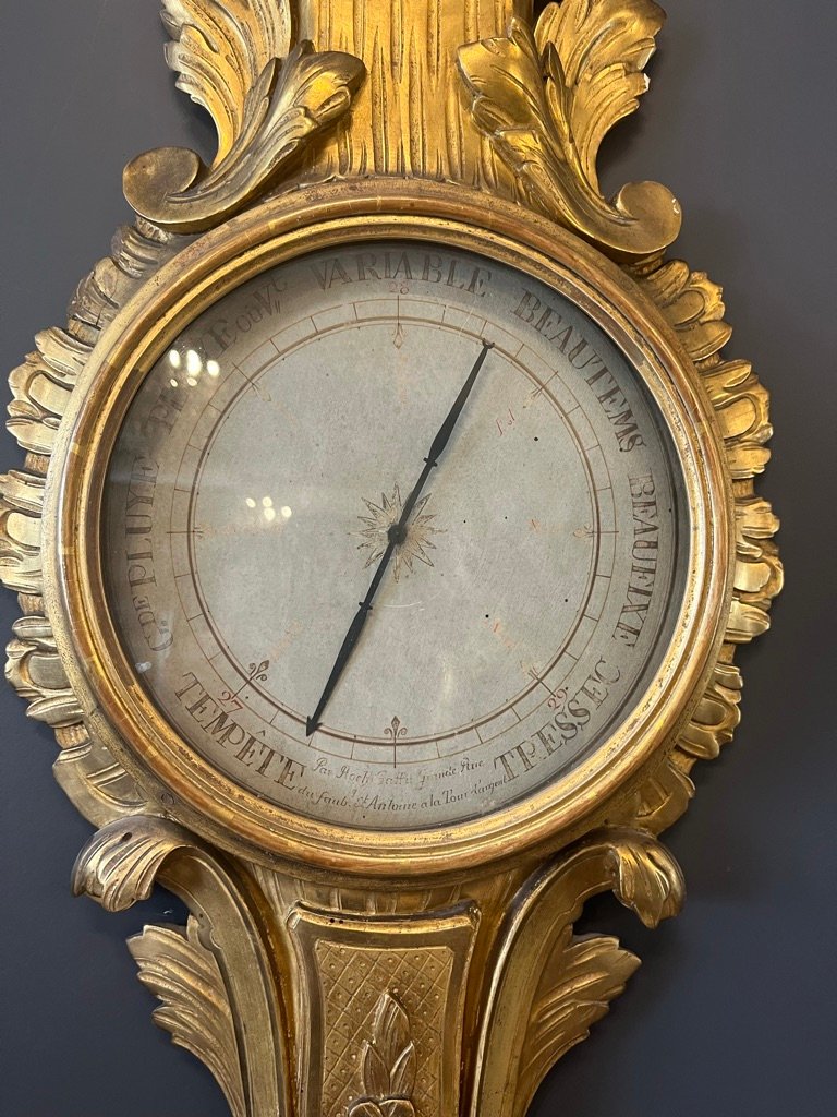 Louis XVI Barometer In Gilded Wood -photo-4