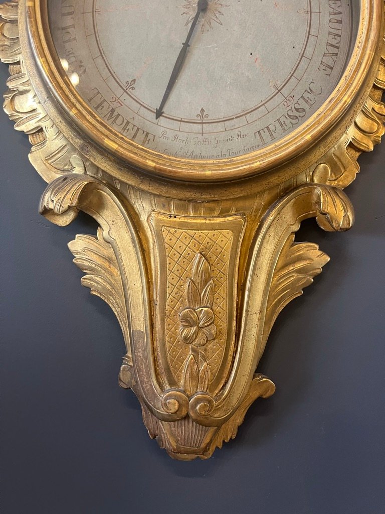 Louis XVI Barometer In Gilded Wood -photo-1
