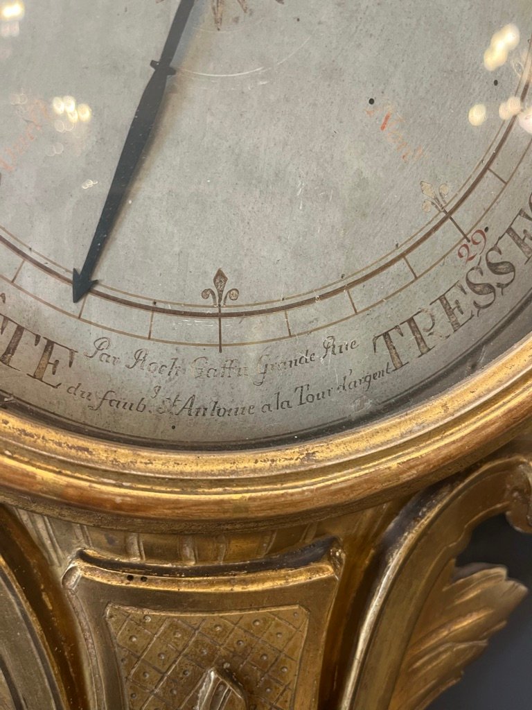 Louis XVI Barometer In Gilded Wood -photo-2