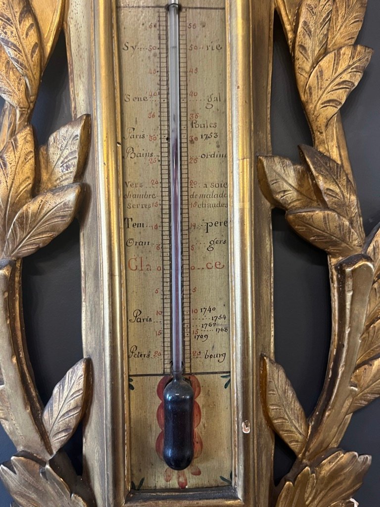 Louis XVI Barometer In Gilded Wood -photo-3