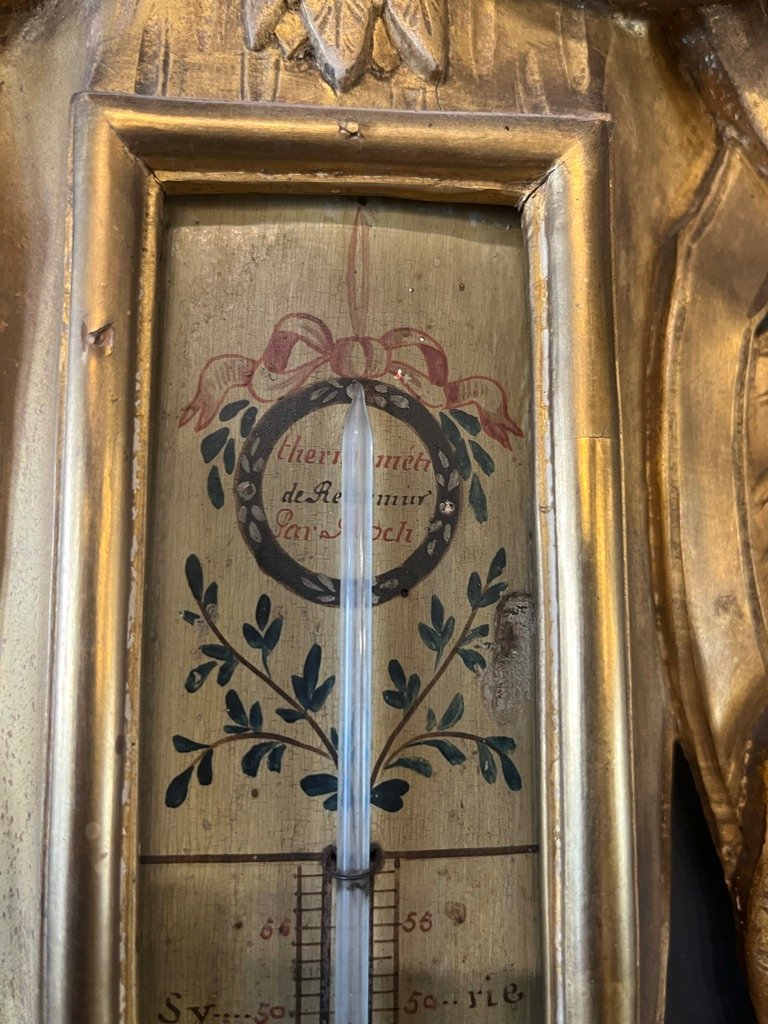 Louis XVI Barometer In Gilded Wood -photo-4