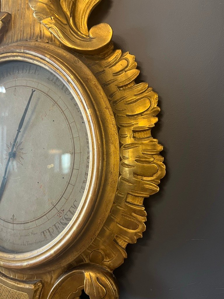 Louis XVI Barometer In Gilded Wood -photo-5