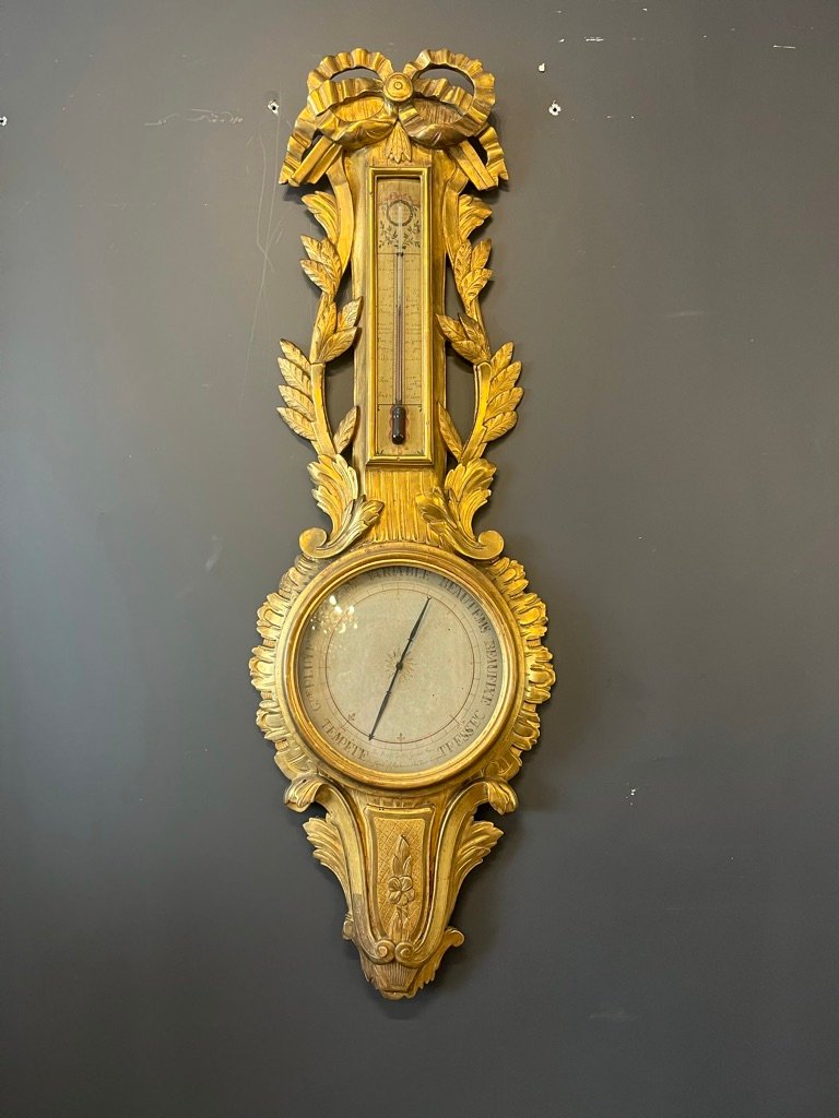 Louis XVI Barometer In Gilded Wood 