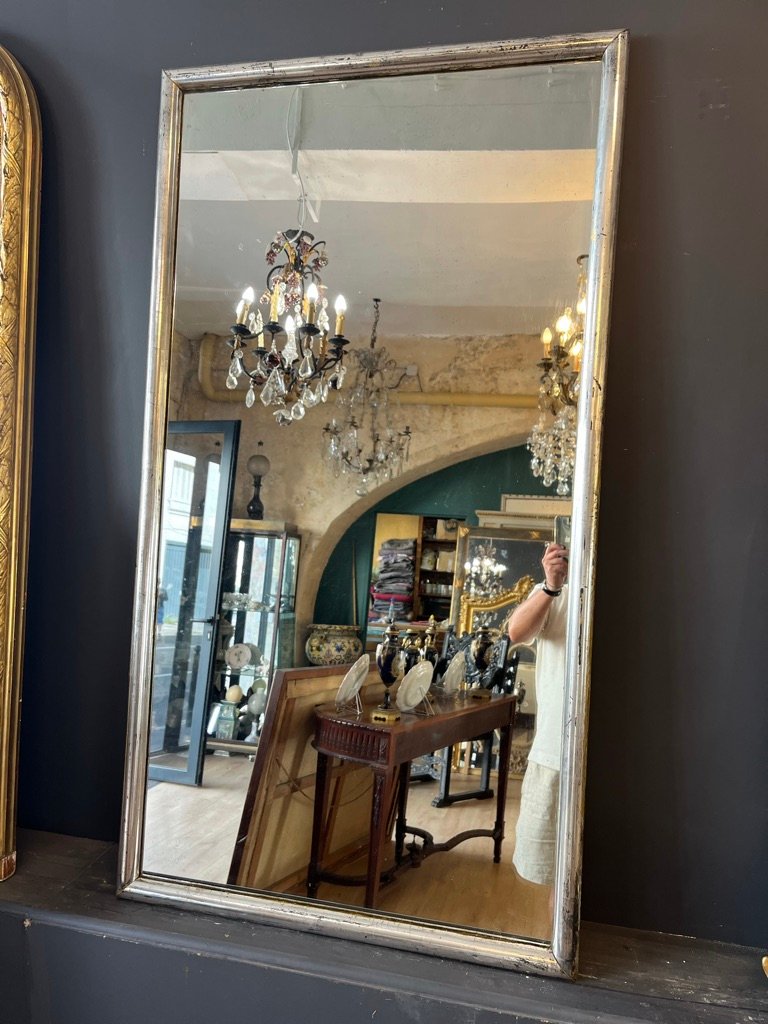 Silver Bistro Mirror, 141 X 76 Cm 