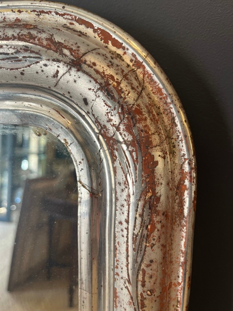 Small Silver-plated Louis Philippe Mirror-photo-3