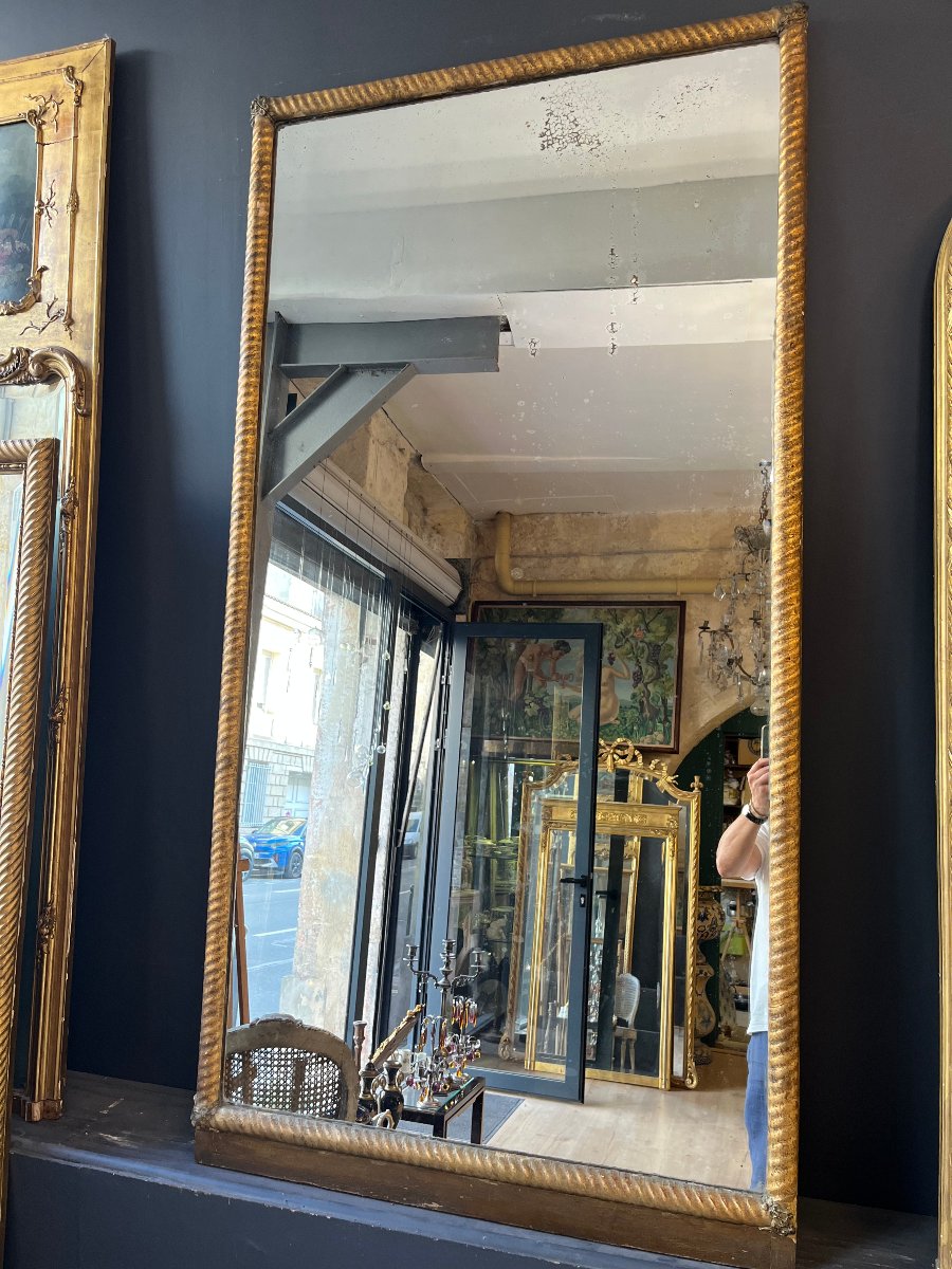 19th-century Rope-twist Mirror, 172 X 88 Cm-photo-2