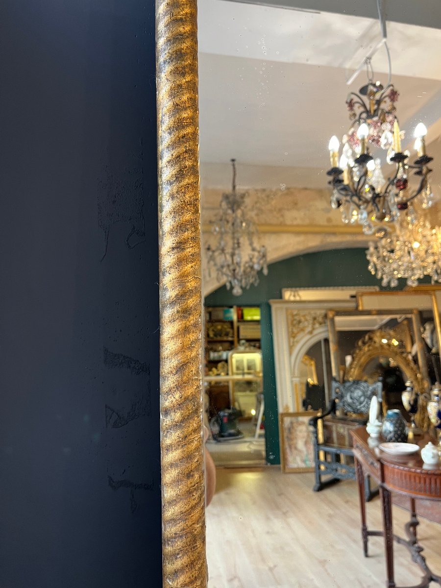 19th-century Rope-twist Mirror, 172 X 88 Cm-photo-4