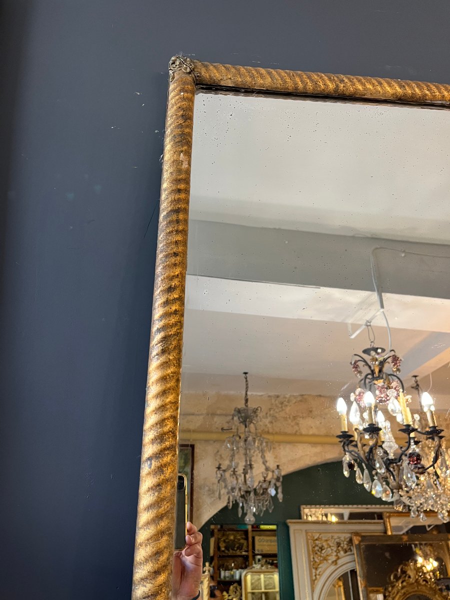 19th-century Rope-twist Mirror, 172 X 88 Cm-photo-2