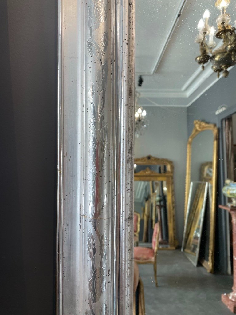 Miroir Louis Philippe Argenté 140 X 85 Cm-photo-2