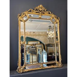 Grand miroir à parecloses  Napoléon III 180 X 129 CM