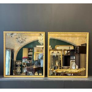 paire de miroirs 1900 style Louis XVI 88x79 cm.