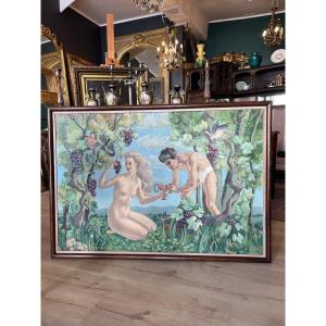 Large Oil On Canvas By Georges Libet