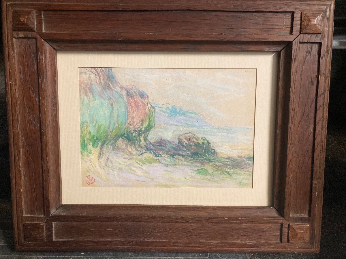 Pastel De Claude émile Schuffenecker (1851- 1934 ). Côte Rocheuse.