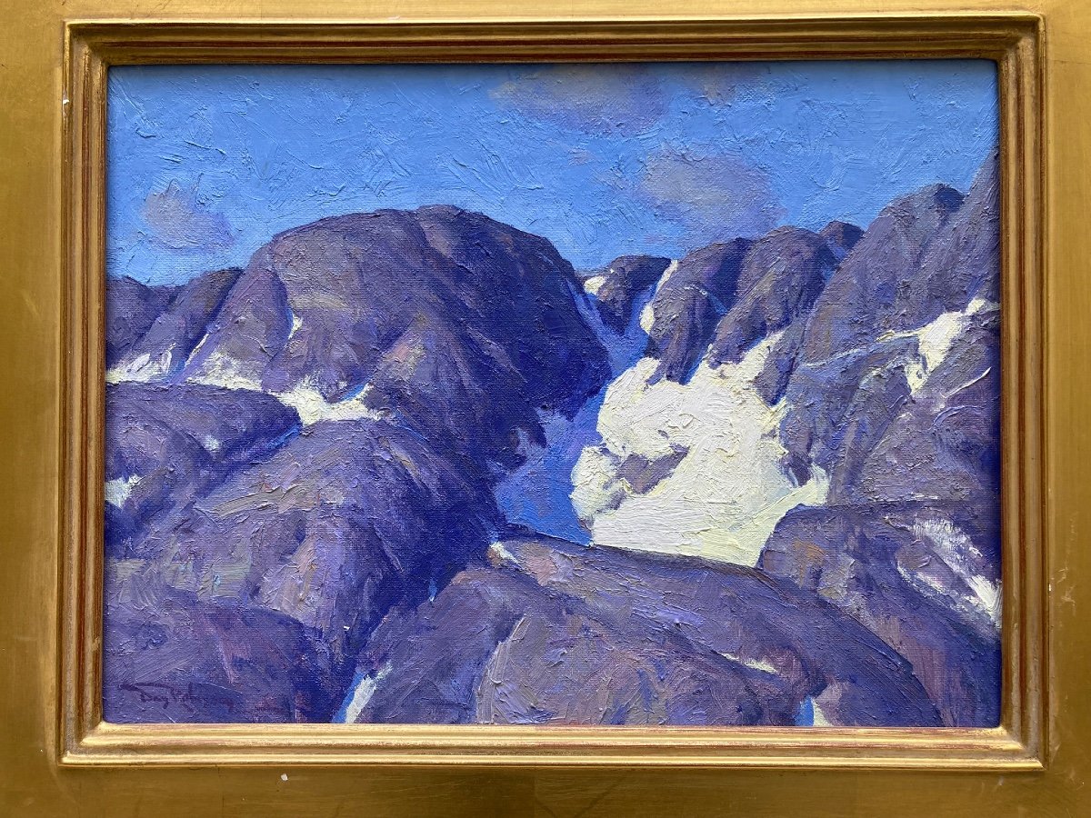 Belles Montagnes Sous Le Soleil. Daniel Robinson. école Américaine Du XX ème.-photo-2