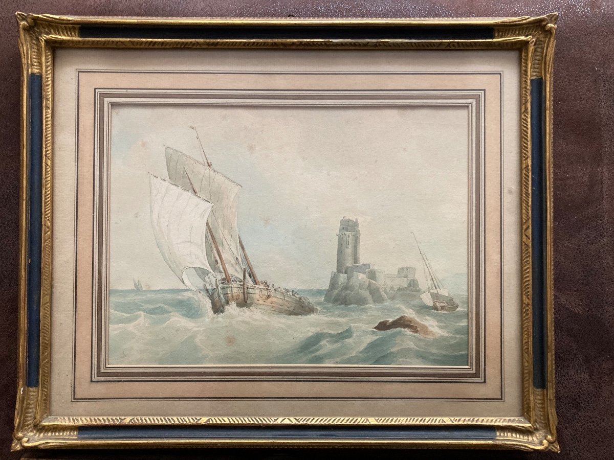 Pair Of Watercolors From The First Half Of The 19th Century. Samuel Naef.-photo-2