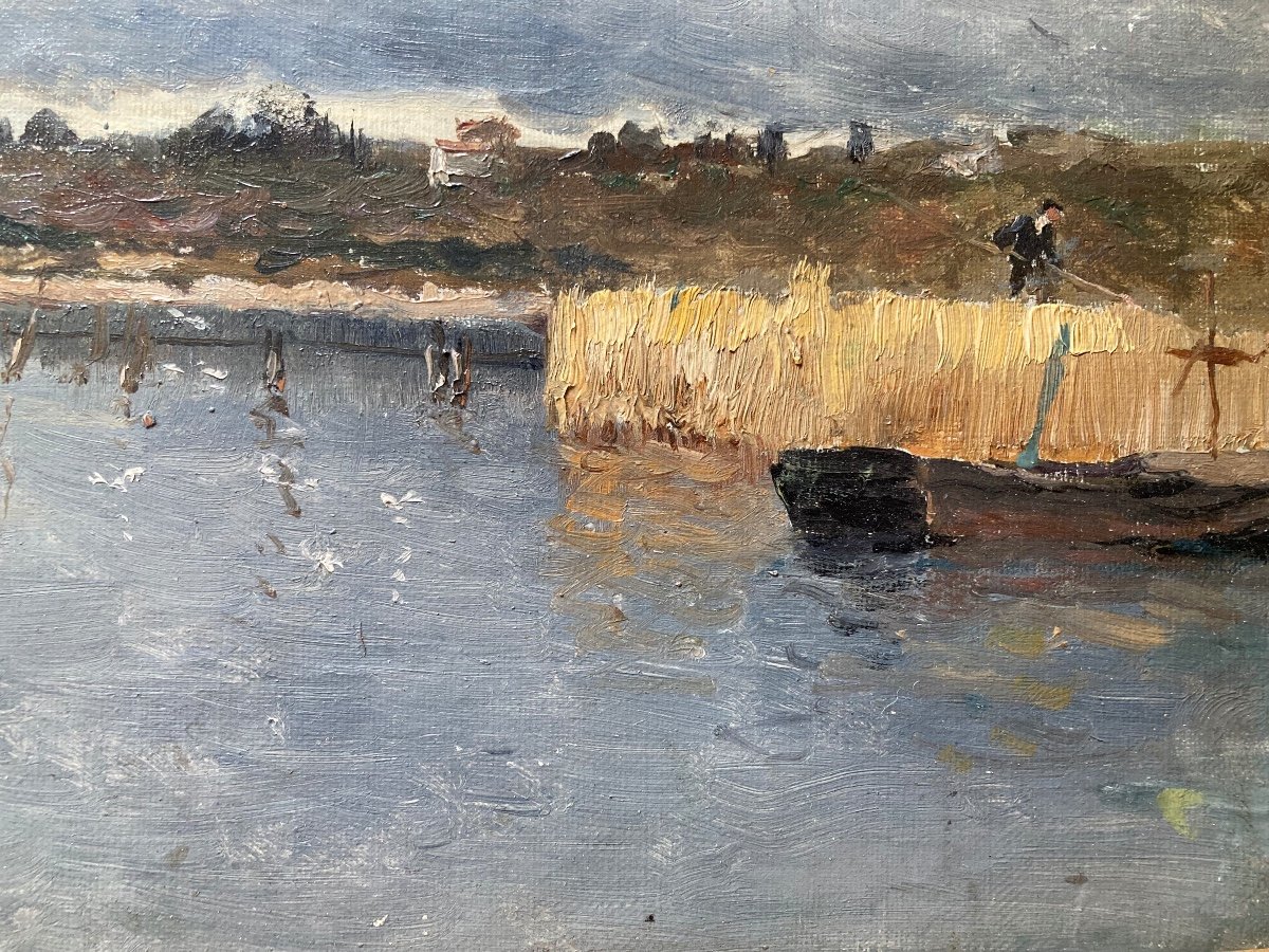 Les Mouettes Suivant Le Bateau Revenant De Pêche. Impressionniste De Alfred Casile.-photo-3