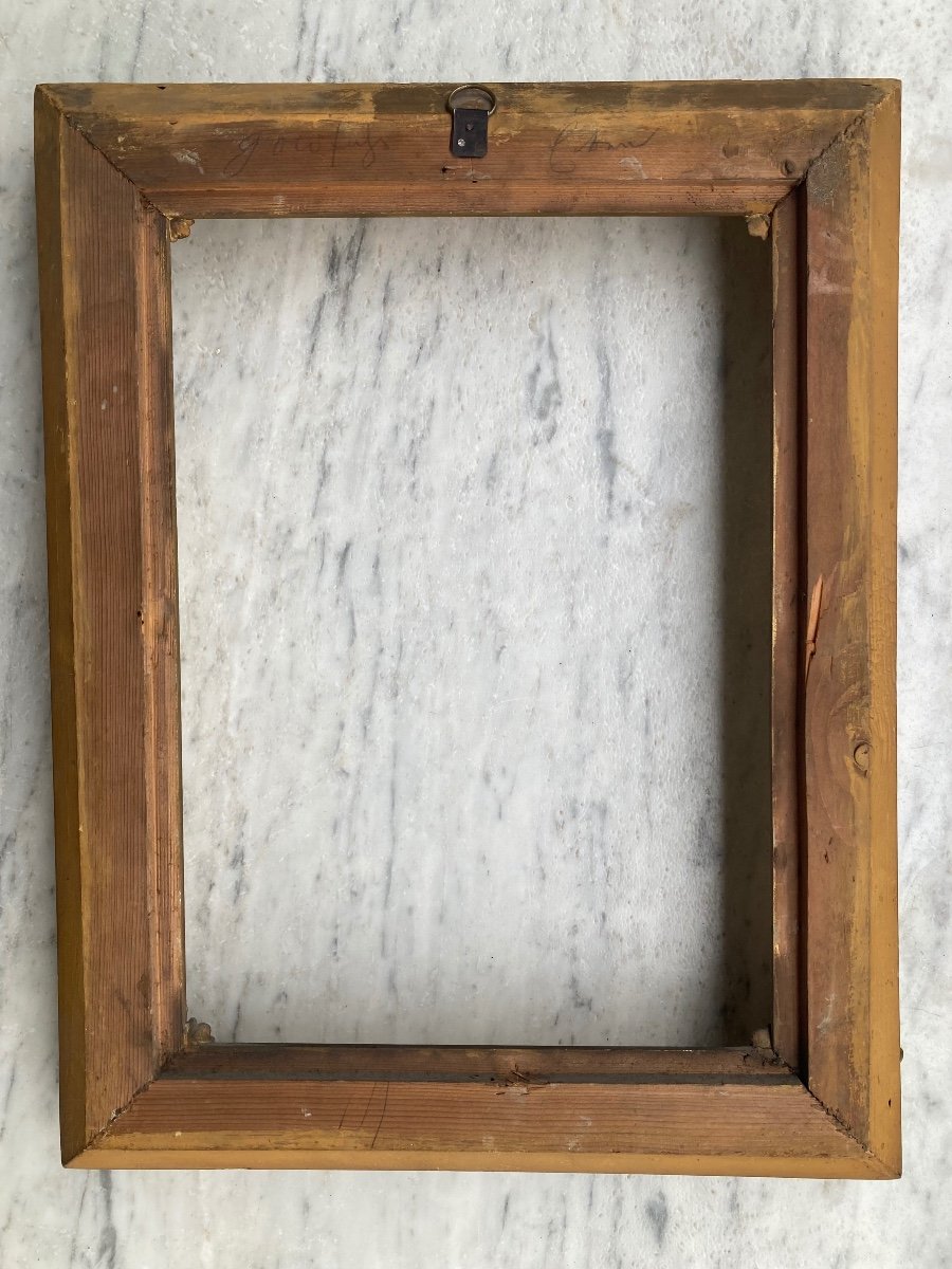 19th Century Frame In Wood And Golden Stucco. Perfect Condition.-photo-3