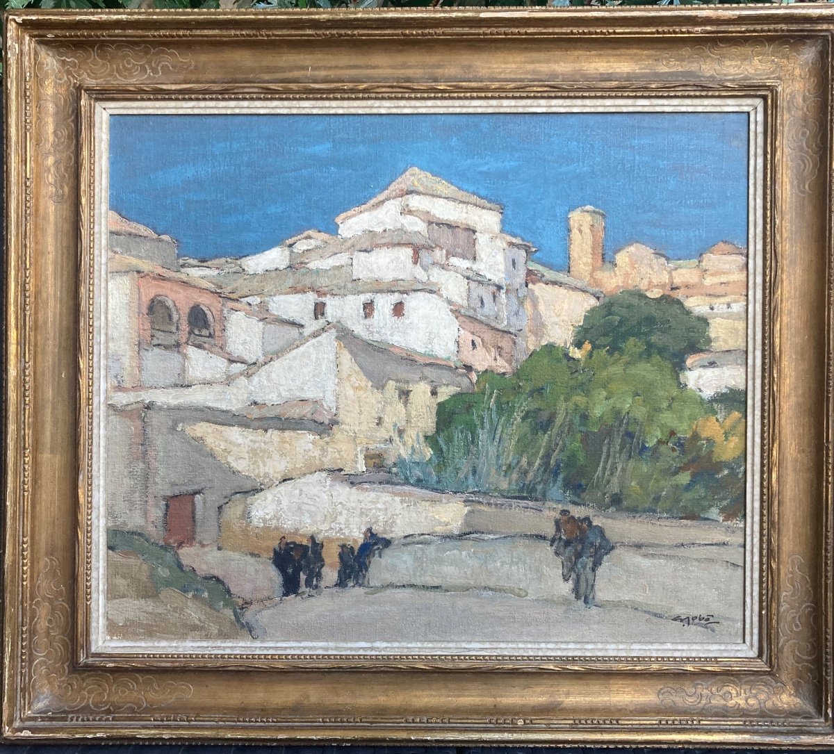Tolède . Huile Sur Toile De Georges Gobo. (San Francisco 1876- Rézé 1958).-photo-3