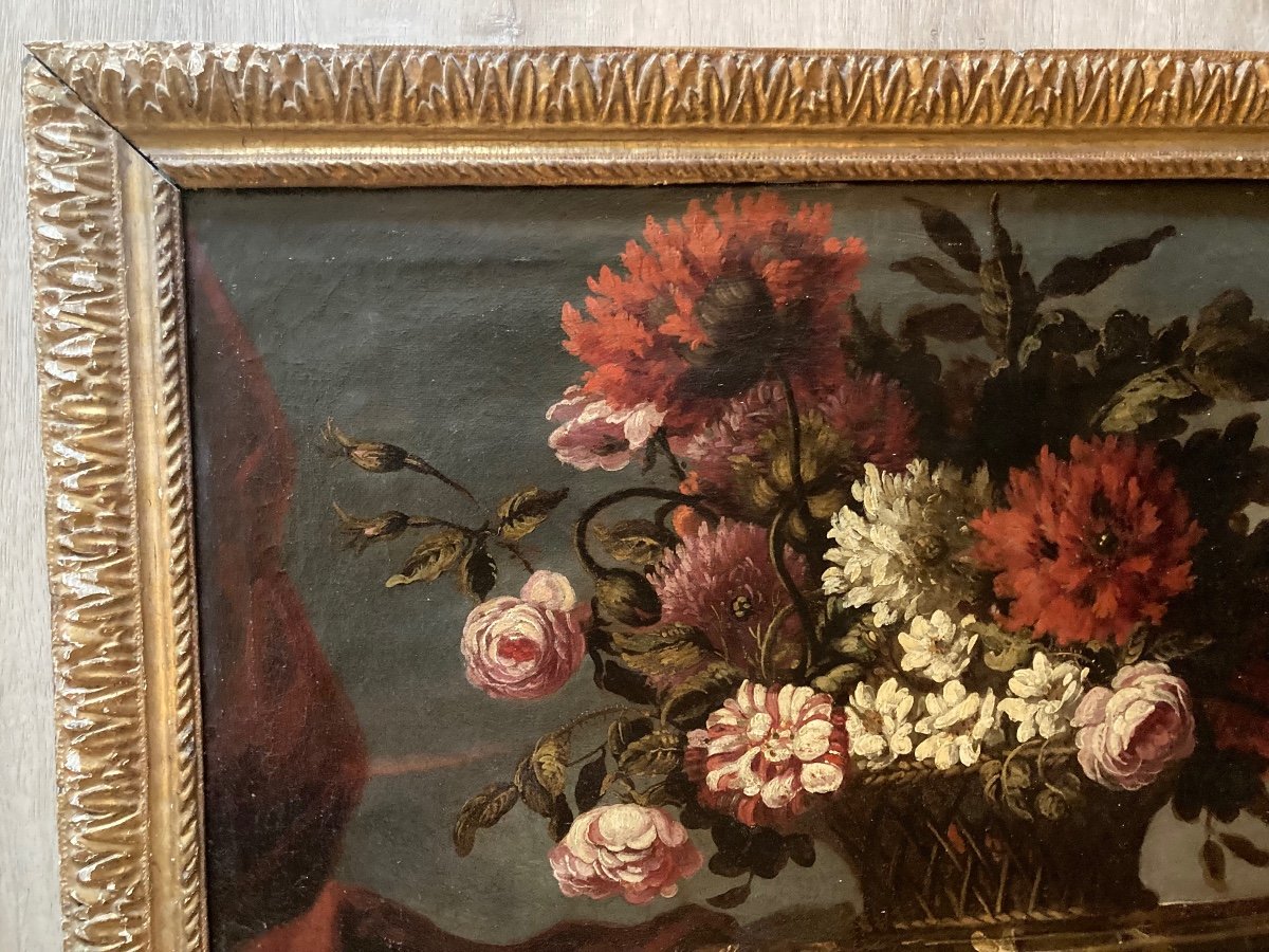 Grande Composition Florale Sur Un Entablement. école Française Du Début Du XVIIIe.-photo-6