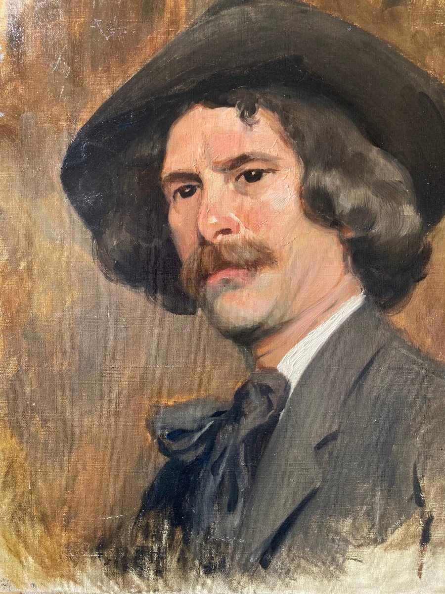 Portrait d' Artiste Peintre Vers 1900.-photo-2