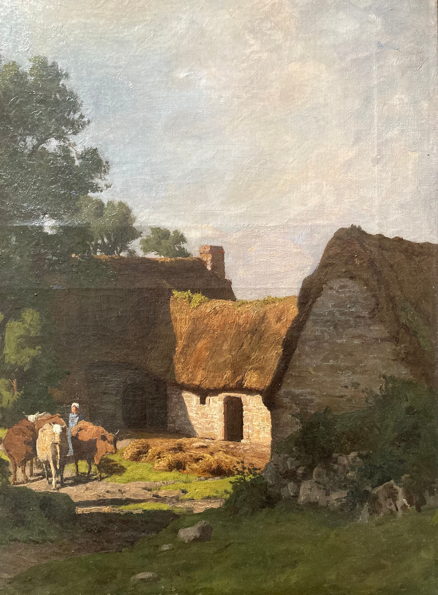 The Cottage. Oil On Canvas, 19th Century.-photo-2