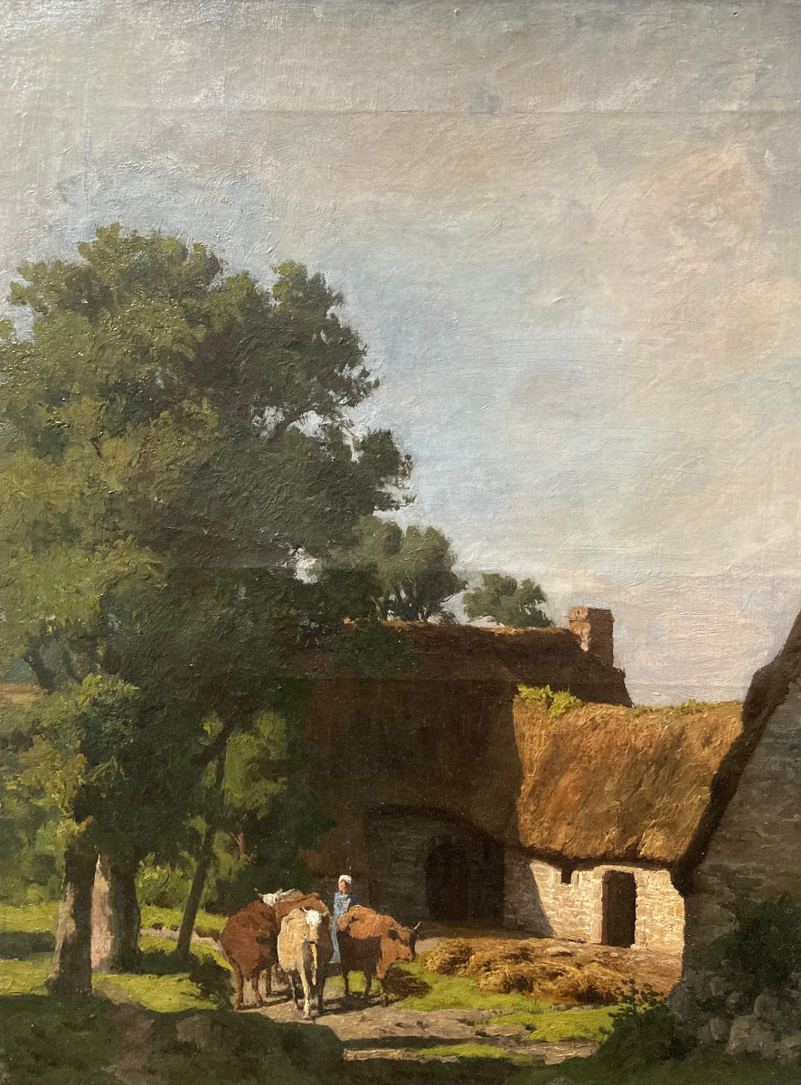The Cottage. Oil On Canvas, 19th Century.-photo-4