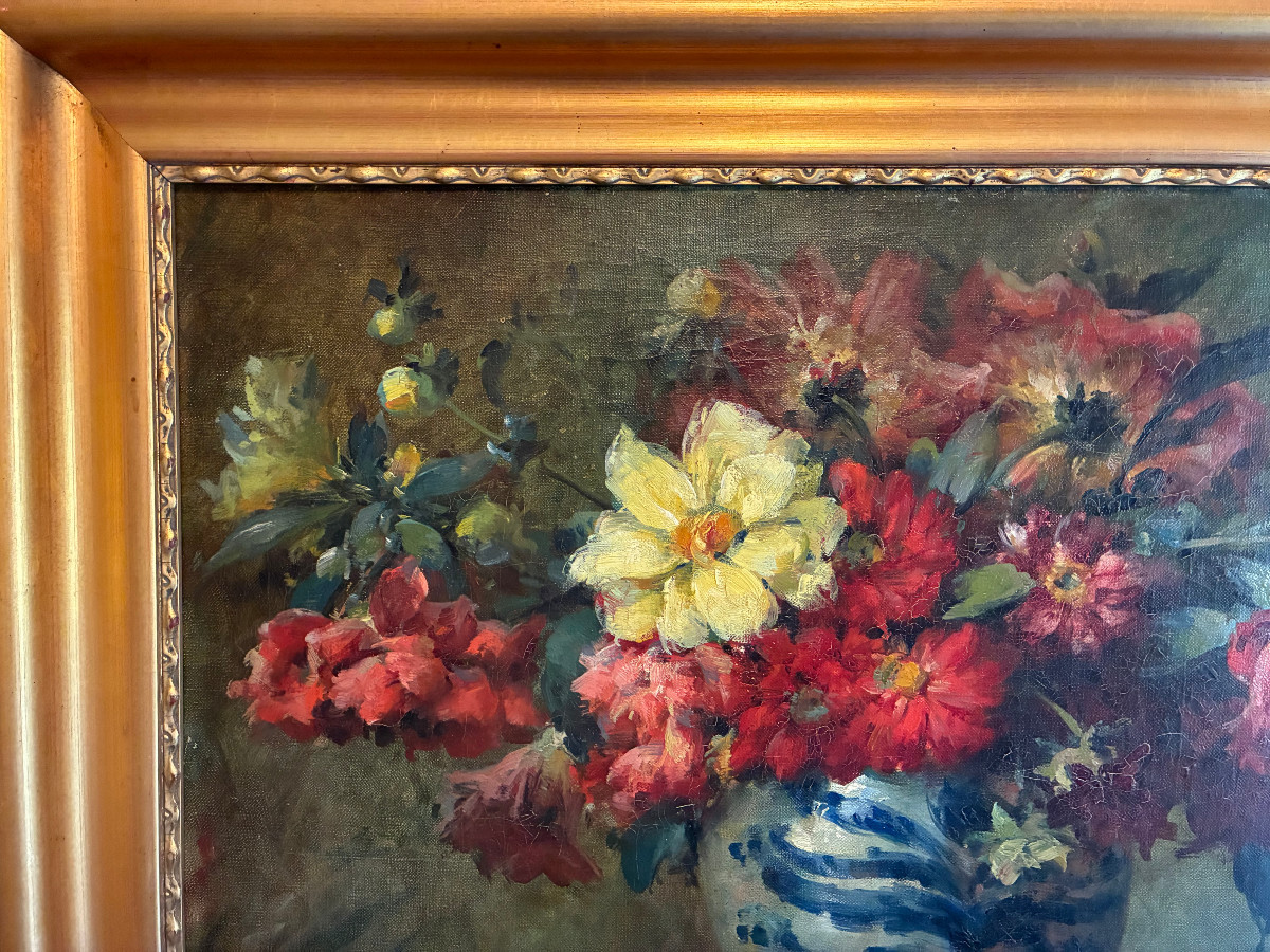 Dahlias. Marcel De Chollet. (1855-1924).-photo-3