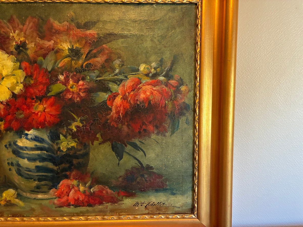 Dahlias. Marcel De Chollet. (1855-1924).-photo-2