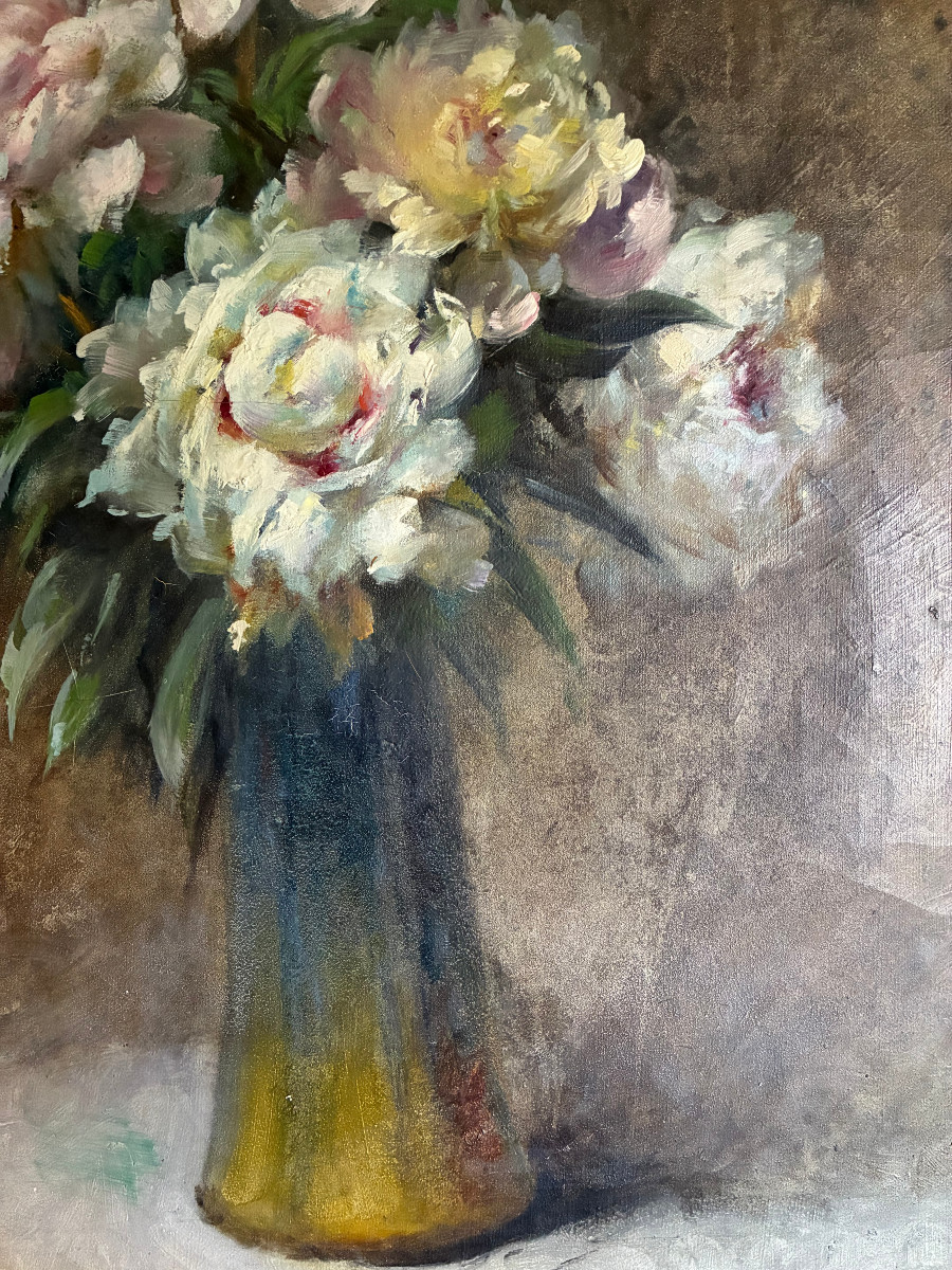 Les Pivoines. Marcel De Chollet. (1855-1924 ).-photo-2