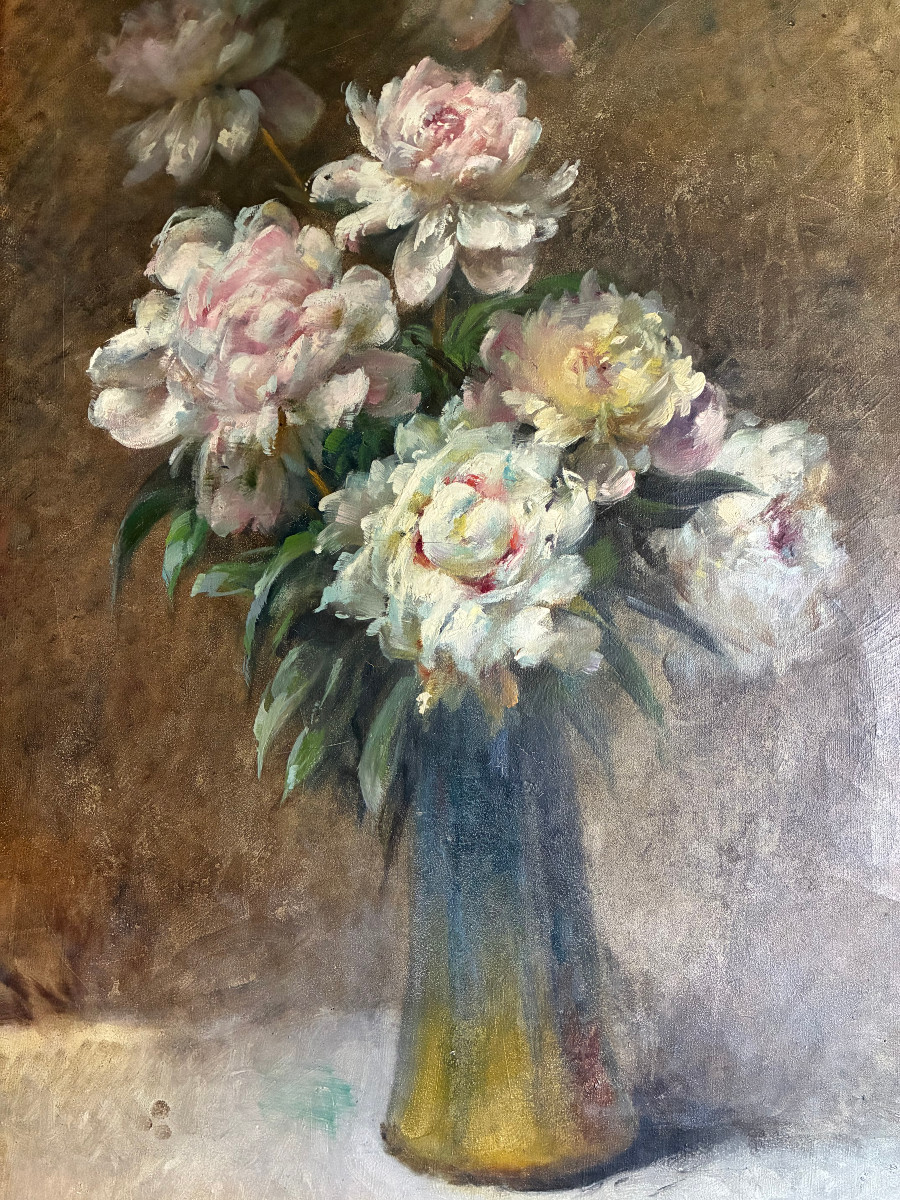 Les Pivoines. Marcel De Chollet. (1855-1924 ).-photo-5